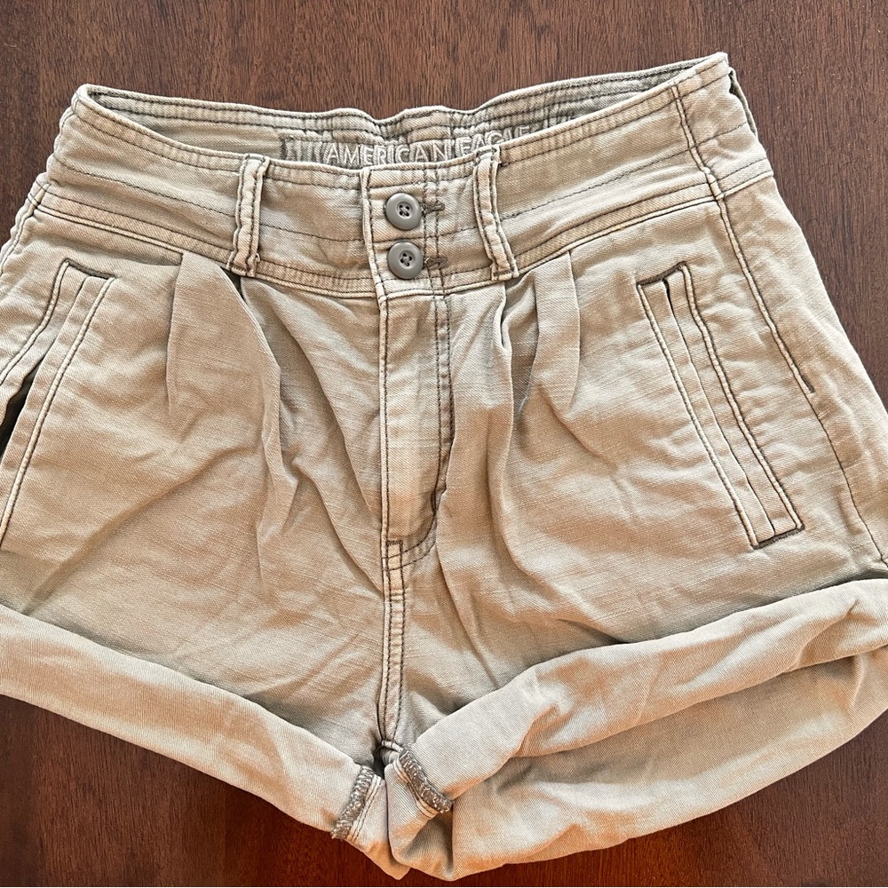 American Eagle Outfitters Tan High Waist Shorts